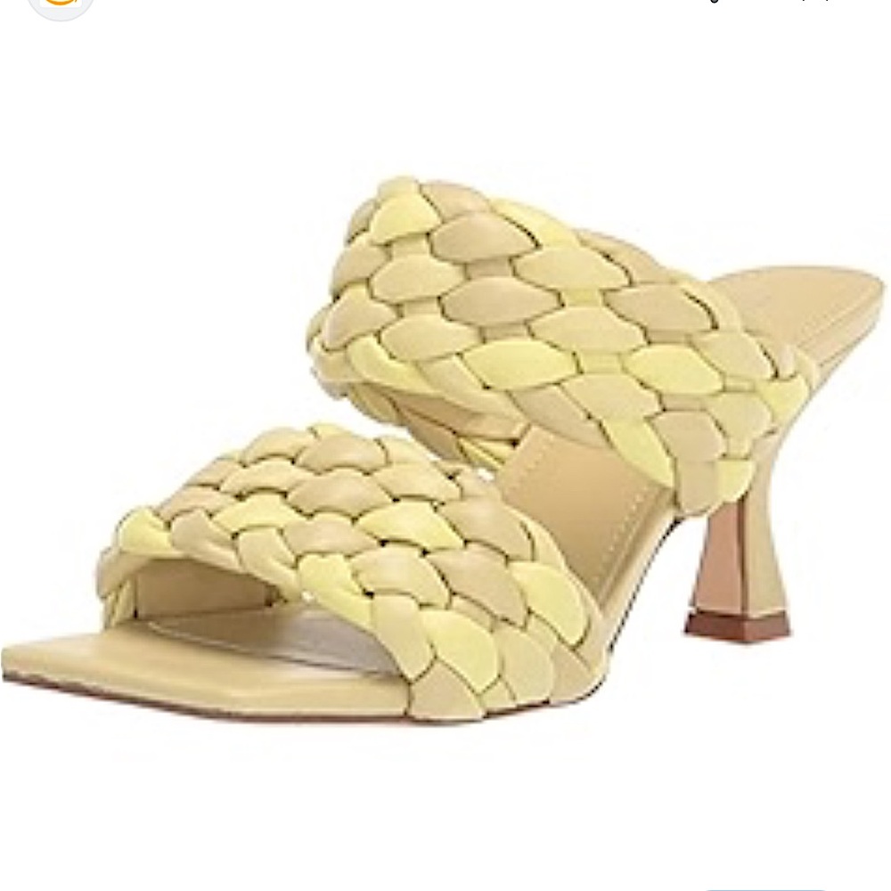 Marc Fisher Women's Toree Heeled Sandal yellow and cream size 8